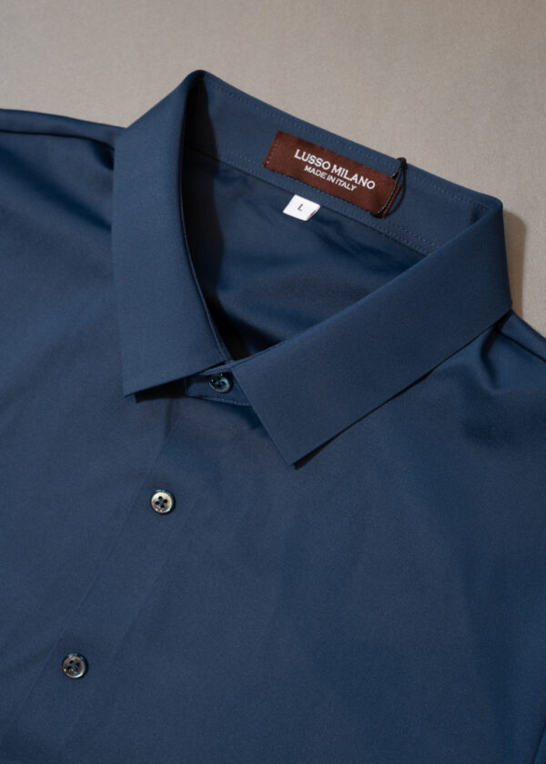 Men's Steel Blue Solid Casual Shirt – Slim Fit, Long Sleeves