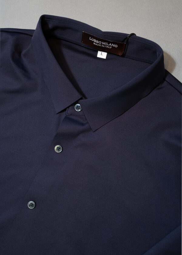 Men's Navy Blue Solid Casual Shirt – Slim Fit, Long Sleeves