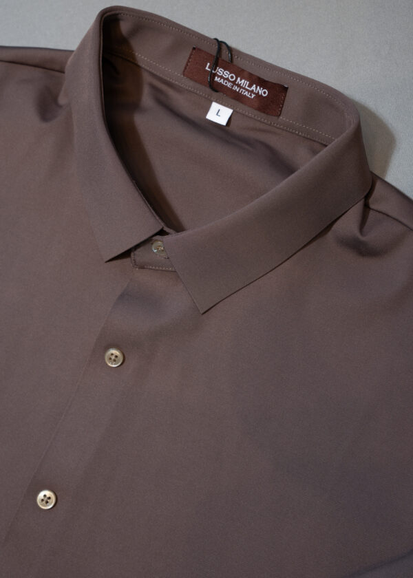 Men's Taupe Brown Solid Casual Shirt – Slim Fit, Long Sleeves
