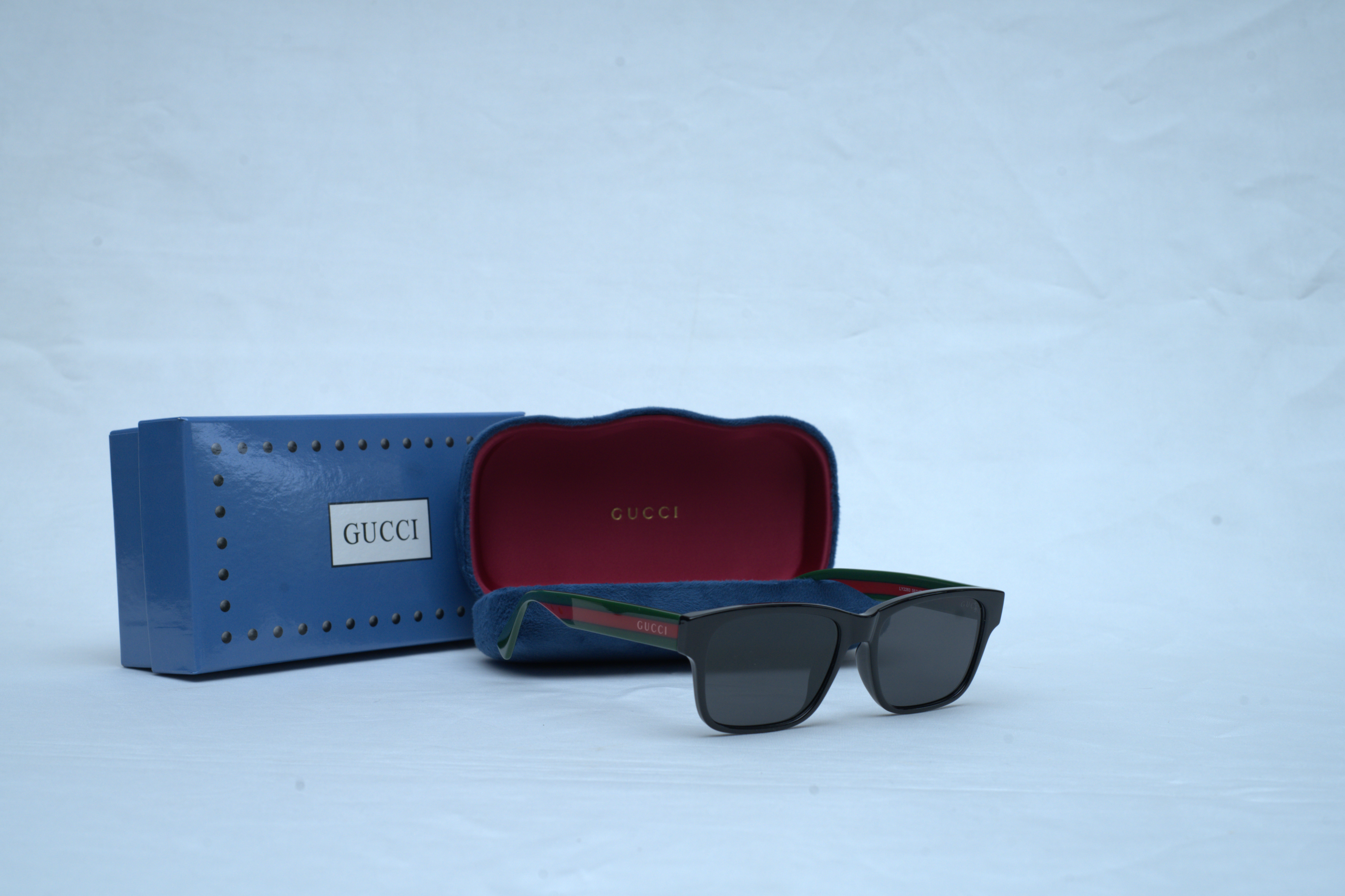 Gucci GG0340S Men's Square Sunglasses - Black Frame with Grey Lenses