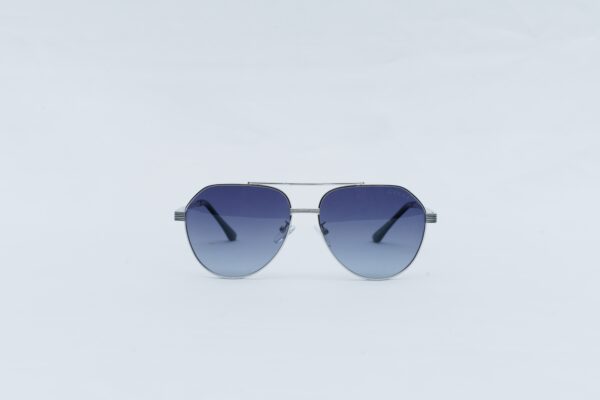 Gucci GG1677S Men's Pilot Aviator Sunglasses - Silver Frame with Blue Gradient Lenses