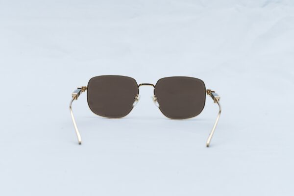 Cartier Luxury Men's Gold Frame Sunglasses - Geometric Square Shades
