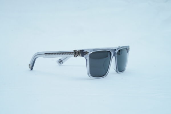 Chrome Hearts Luxury Men's Square Sunglasses - Translucent Gray Frames