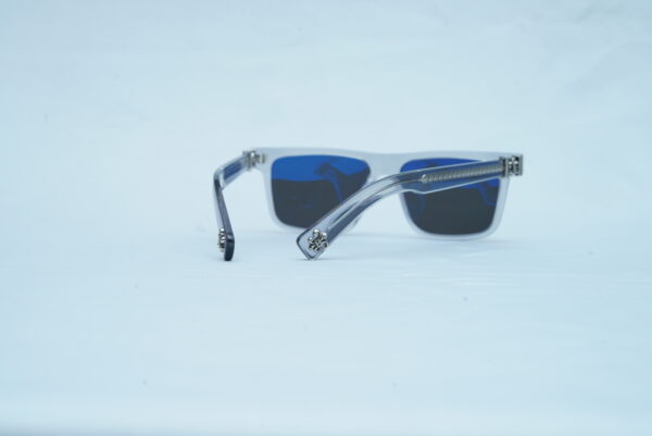 Chrome Hearts Luxury Men's Square Sunglasses - Translucent Gray Frames