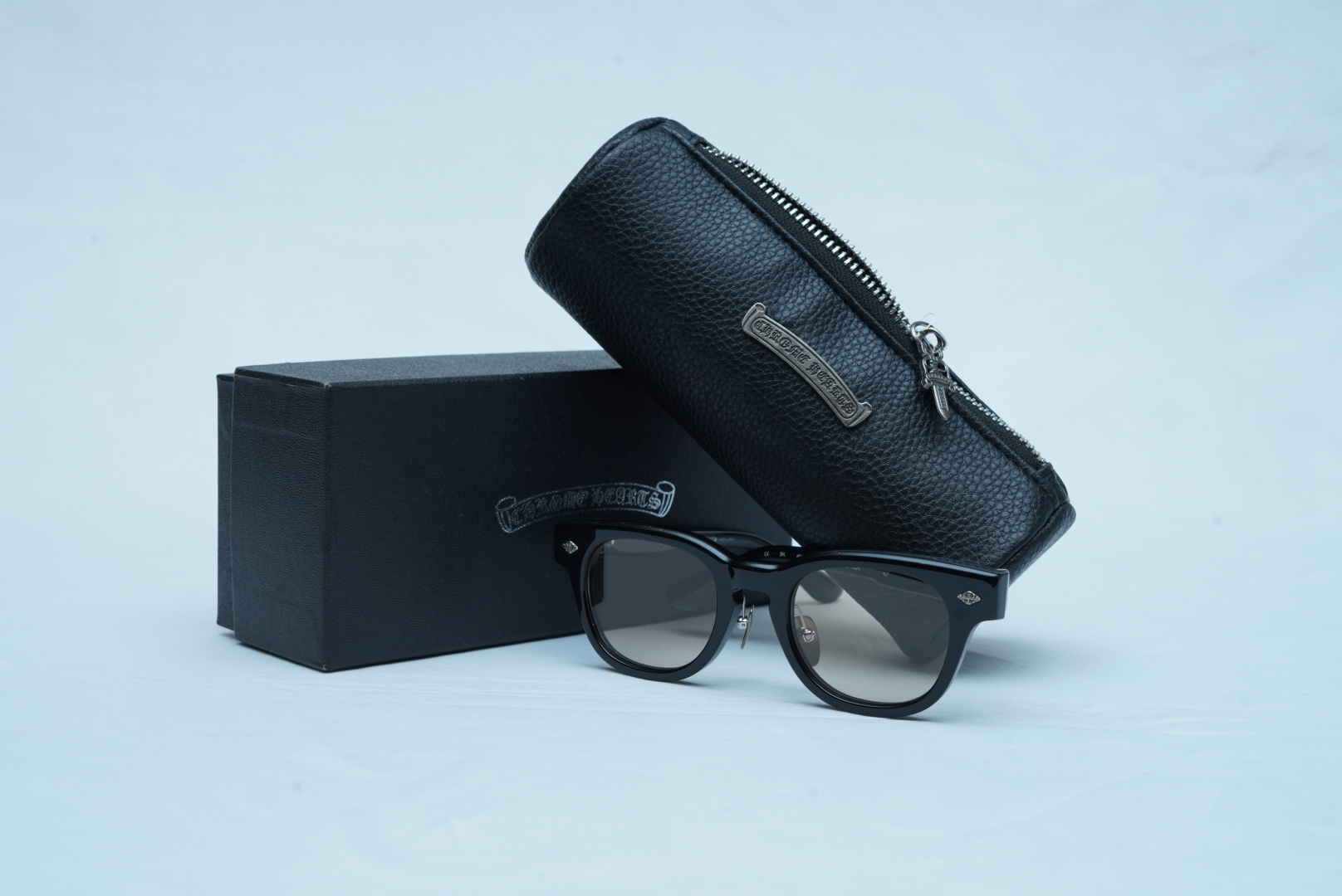 Chrome Hearts Luxury Men's Thick Square Sunglasses - Black Designer Shades