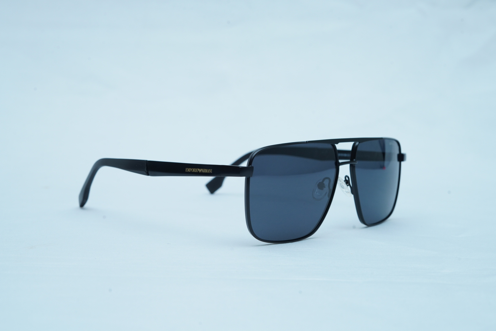 Emporio Armani Men's Matt Black Aviator Sunglasses - Luxury Logo Shades