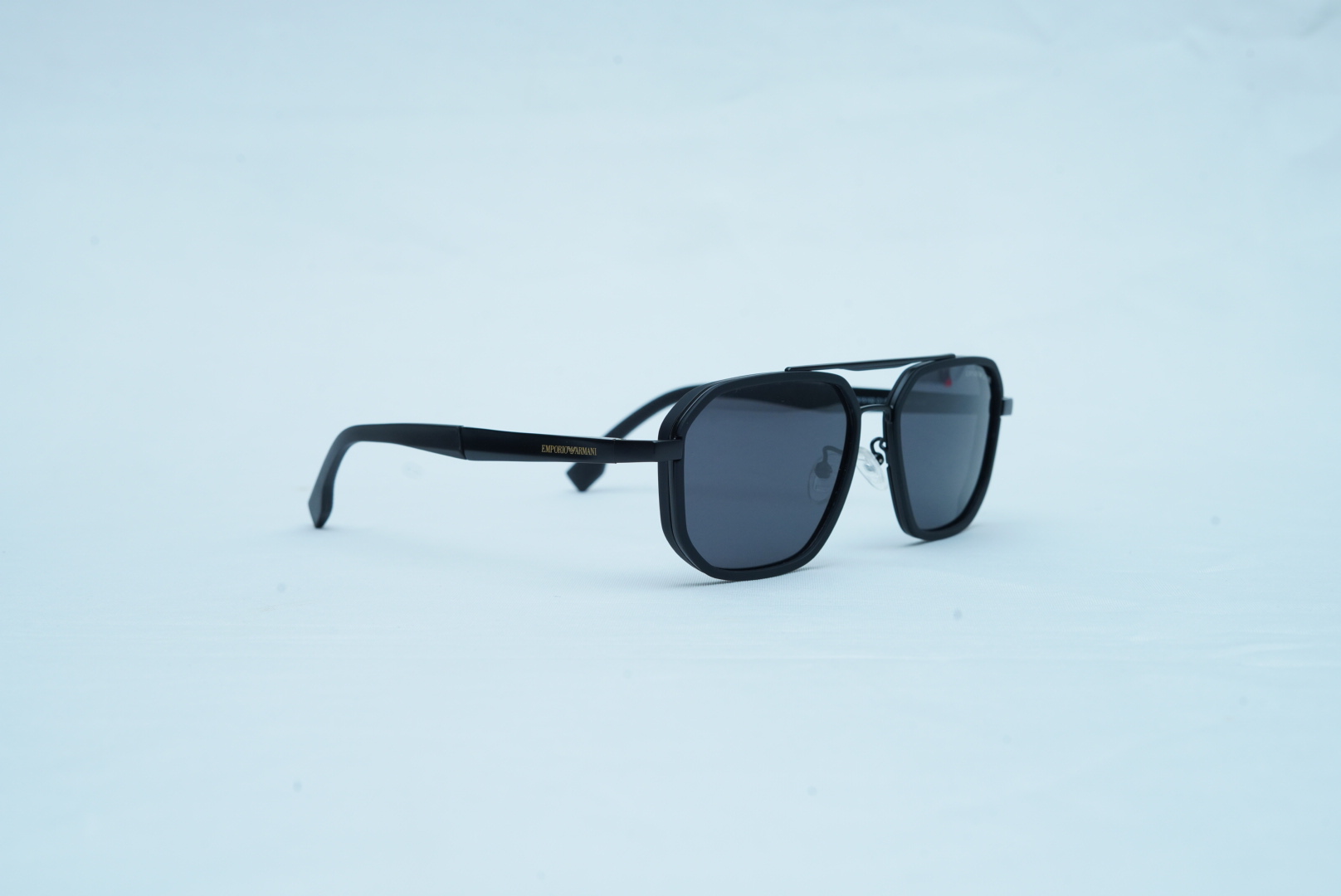Emporio Armani Men's Thick Frame Pilot Sunglasses - Matte Black Shades